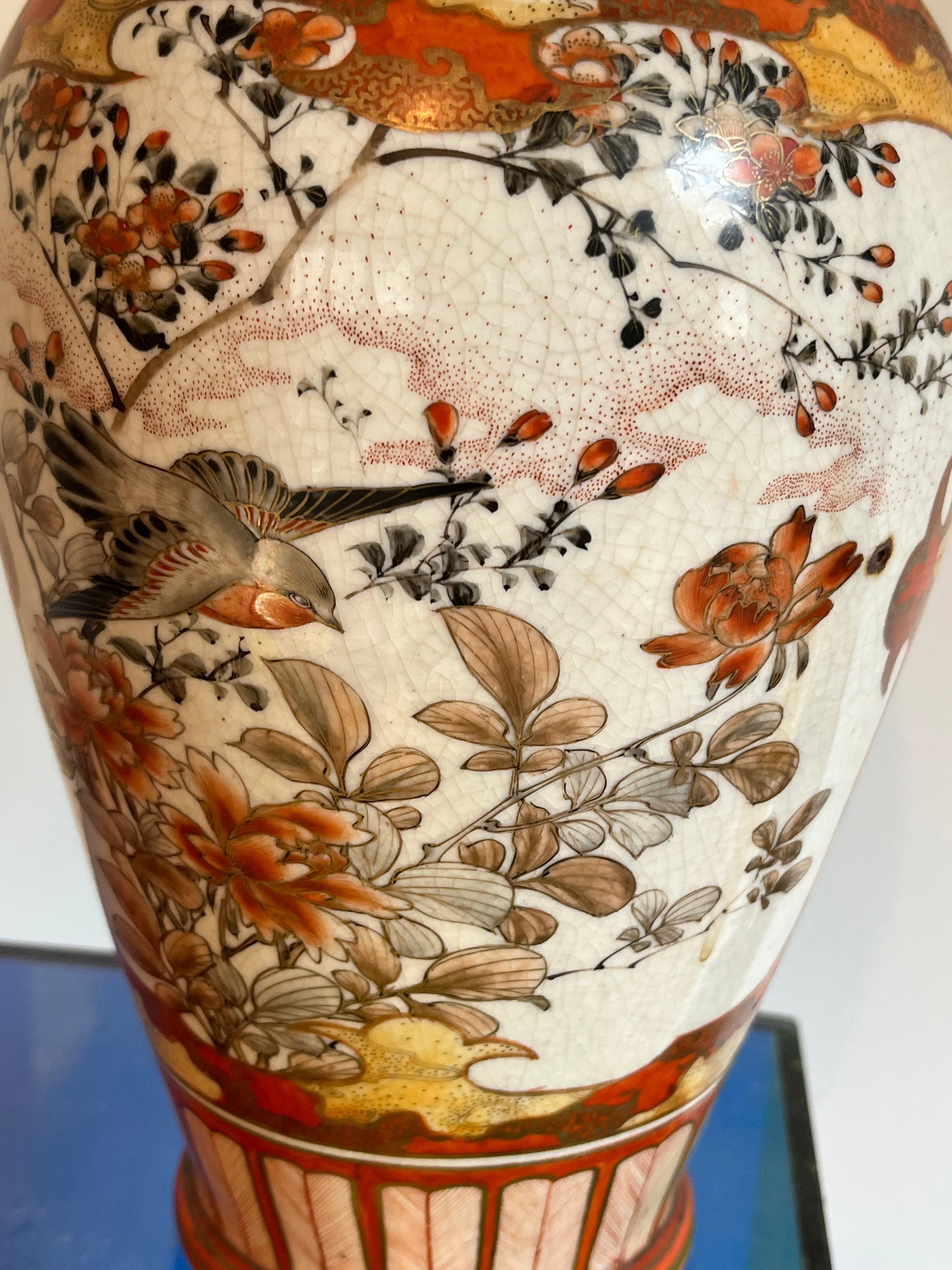 Pair of Meiji Period Kutani Vases For Sale 2