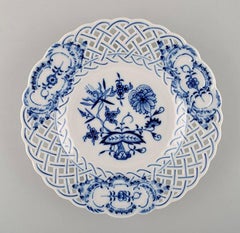 Pair of Meissen Blue Onion Pierced/Reticulated Plates