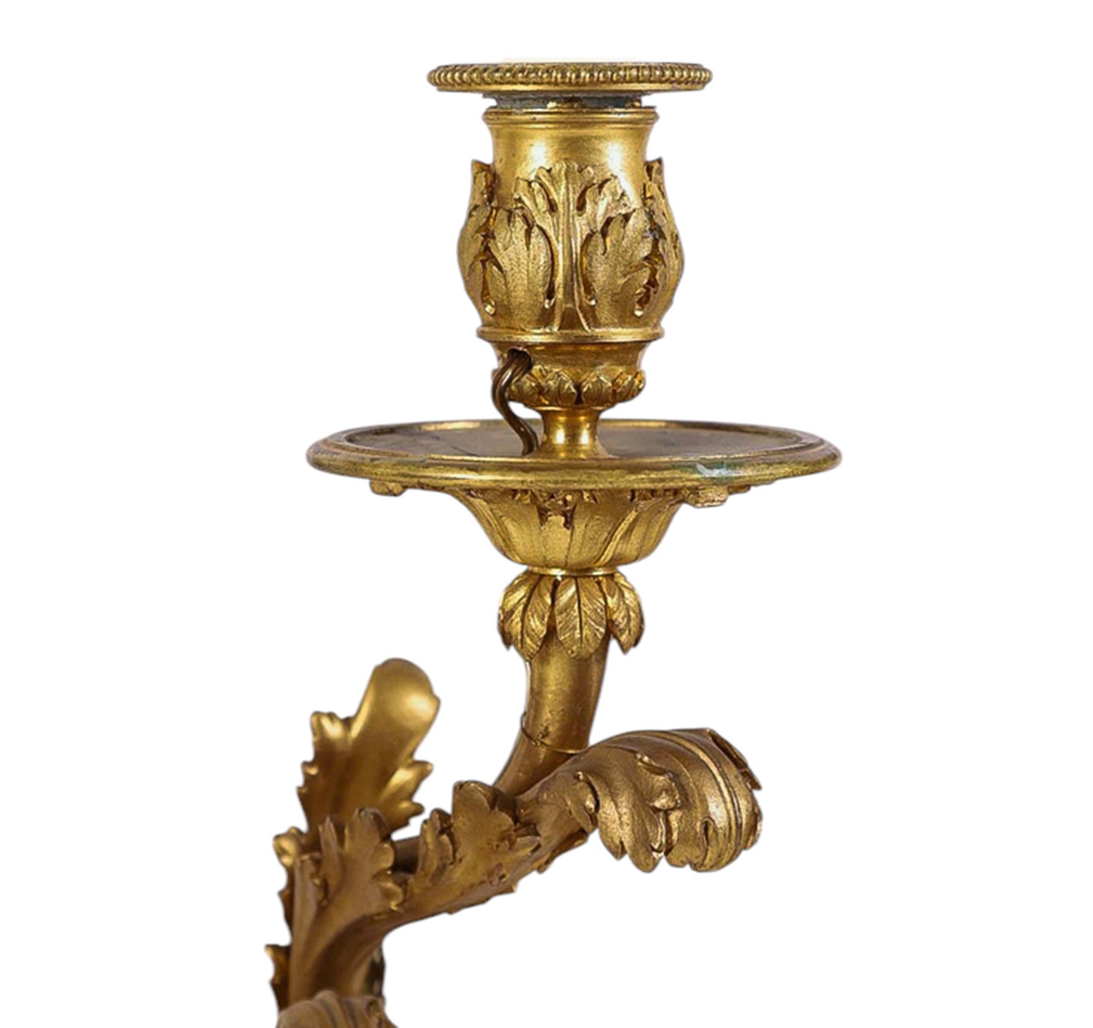 Pair of Meissen Figures Mounted as Rococo Ormolu Candelabras For Sale 5