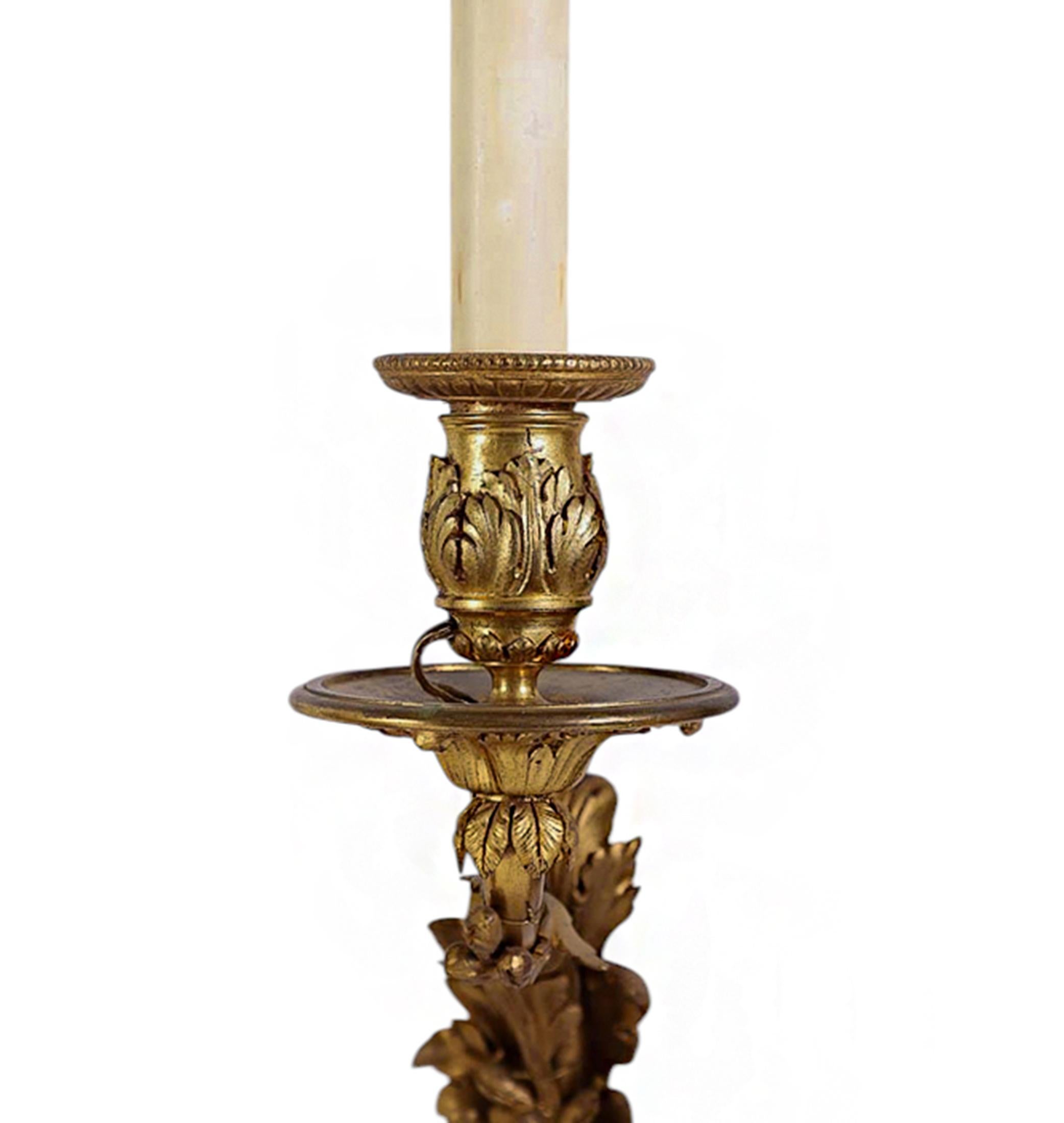 Pair of Meissen Figures Mounted as Rococo Ormolu Candelabras For Sale 6
