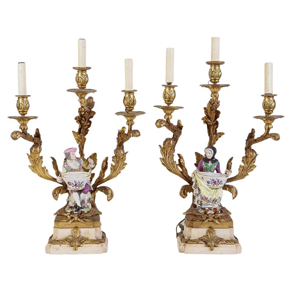 Pair of Meissen Neo-Rococo Figural Reticulated Centerpiece Compotes on ...