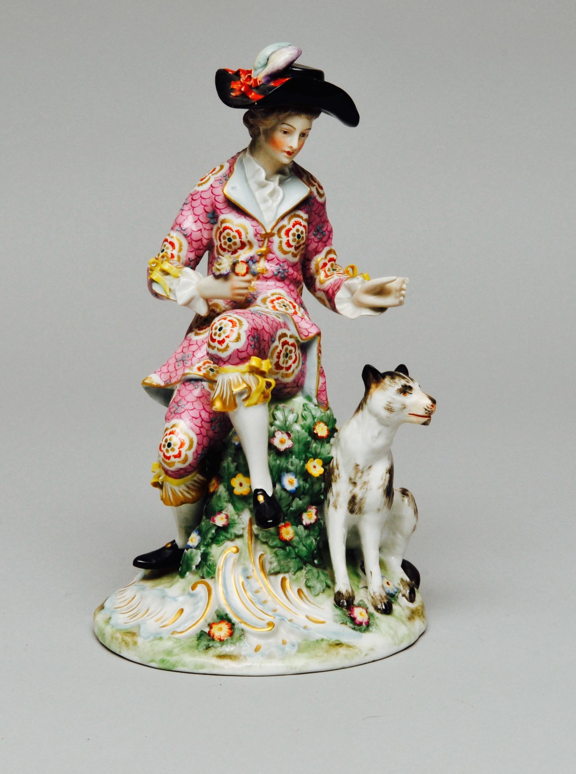 British Pair of Meissen Figures of a Shepard and Shepherdess For Sale
