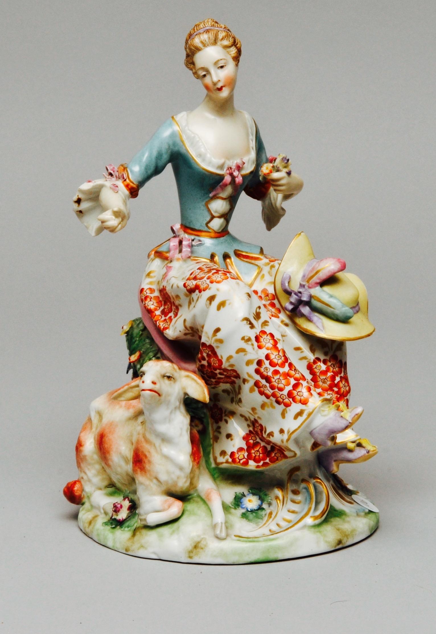 Pair of Meissen Figures of a Shepard and Shepherdess In Good Condition For Sale In Lincoln, GB
