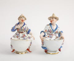 Coppia di piatti da dolce figurati in porcellana di Meissen Porcelain, J.J. Kandler