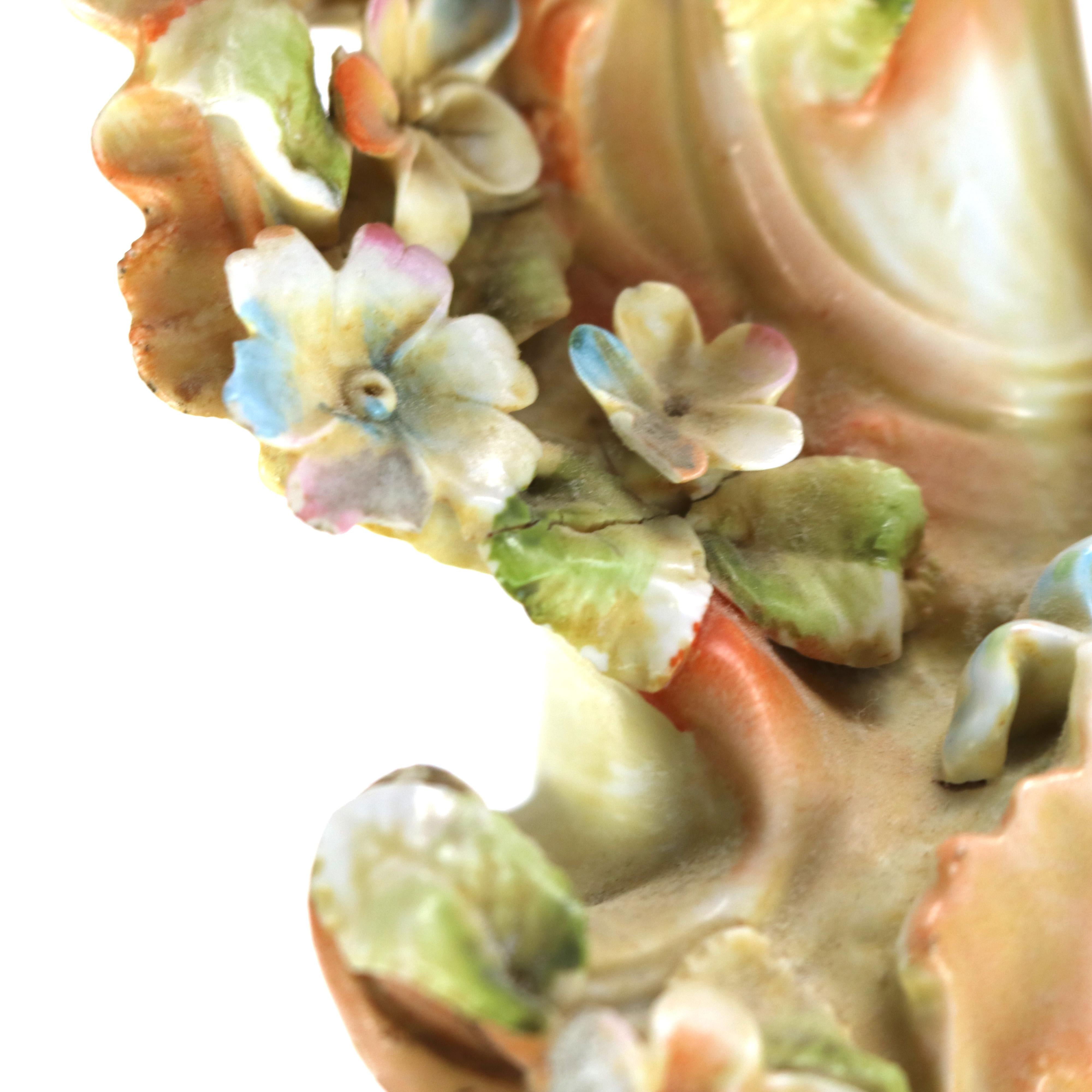 Pair of Meissen School Hand Painted Figural Porcelain Cherub Candlesticks 19thC For Sale 10