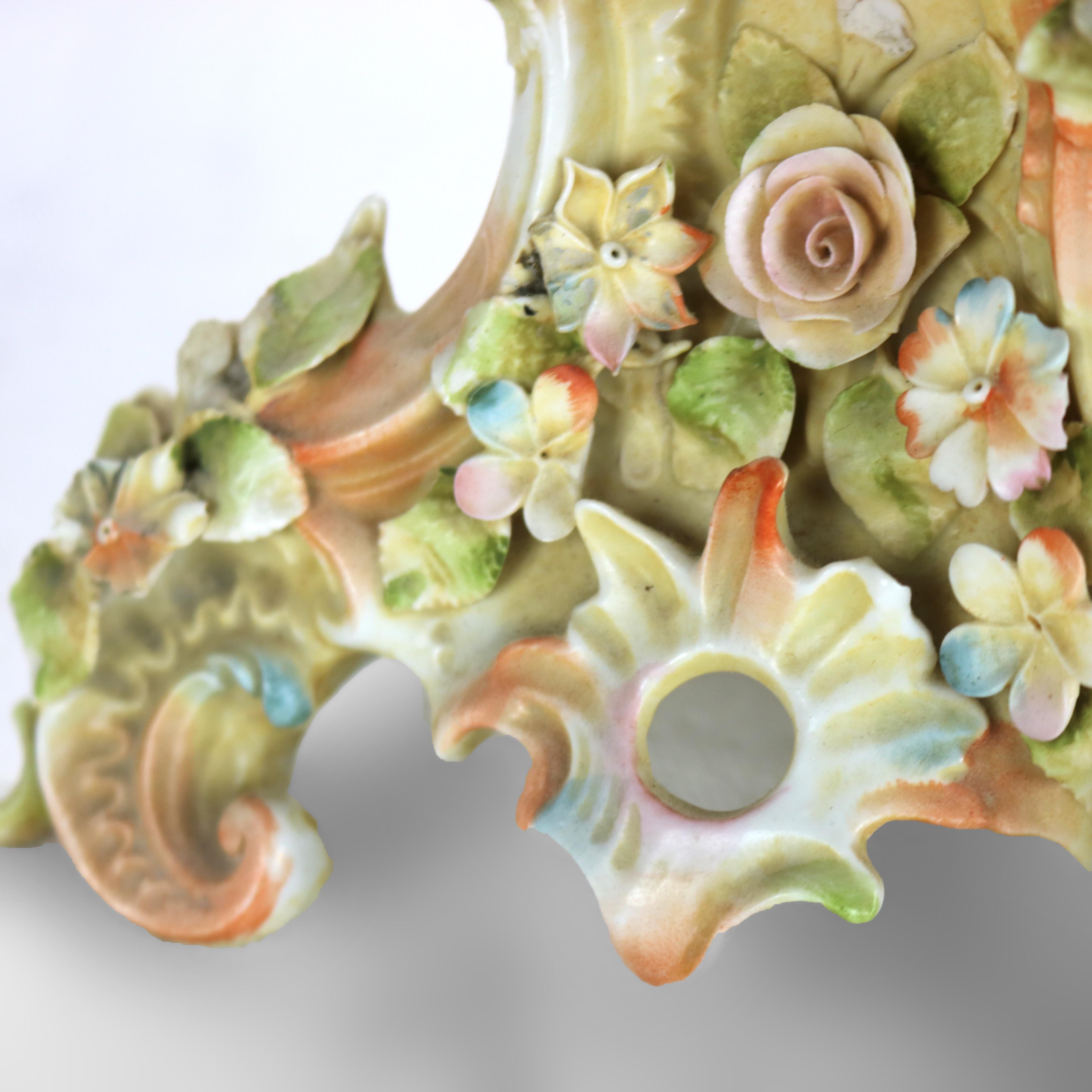 Pair of Meissen School Hand Painted Figural Porcelain Cherub Candlesticks 19thC For Sale 11