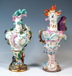 Pair Of Meissen Splendid Centerpieces 'Autumn' & 'Winter', By Kaendler, Ca 1820
