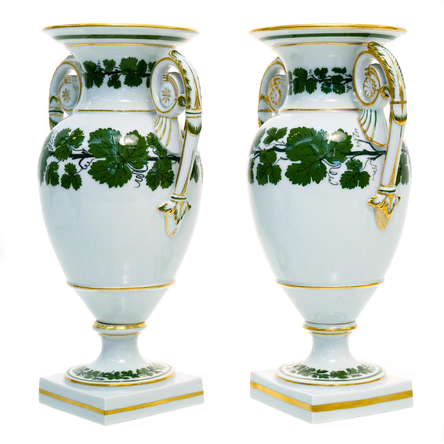 Pair of Meissen Vases, c1890s In Excellent Condition For Sale In Litchfield, CT