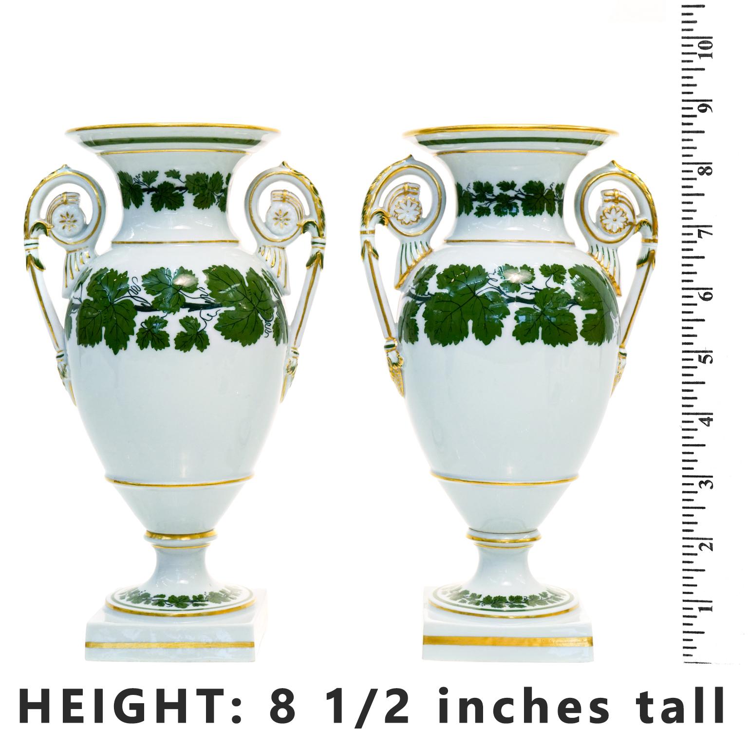 Porcelain Pair of Meissen Vases, c1890s For Sale
