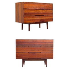 Pair of Mel Smilow for Smilow-Thielle Midcentury Bachelors Chests in Walnut