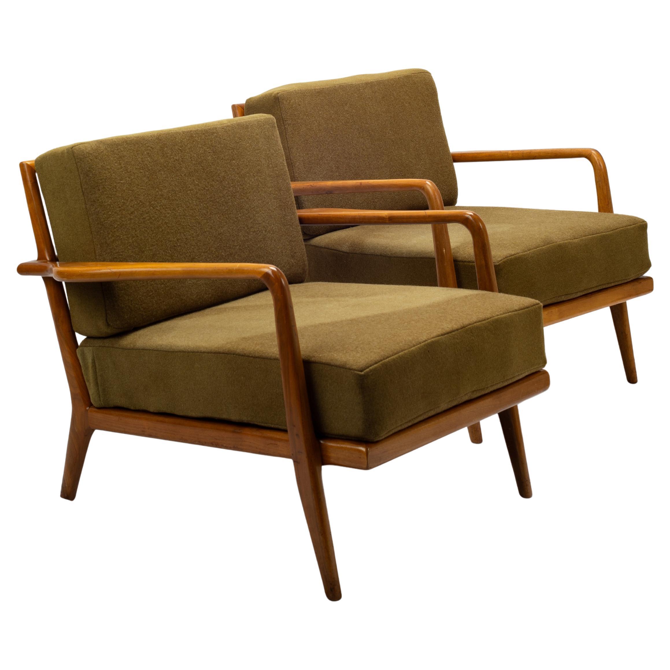 Pair Of Mel Smilow Railback Lounge Chairs For Smilow-Thiele