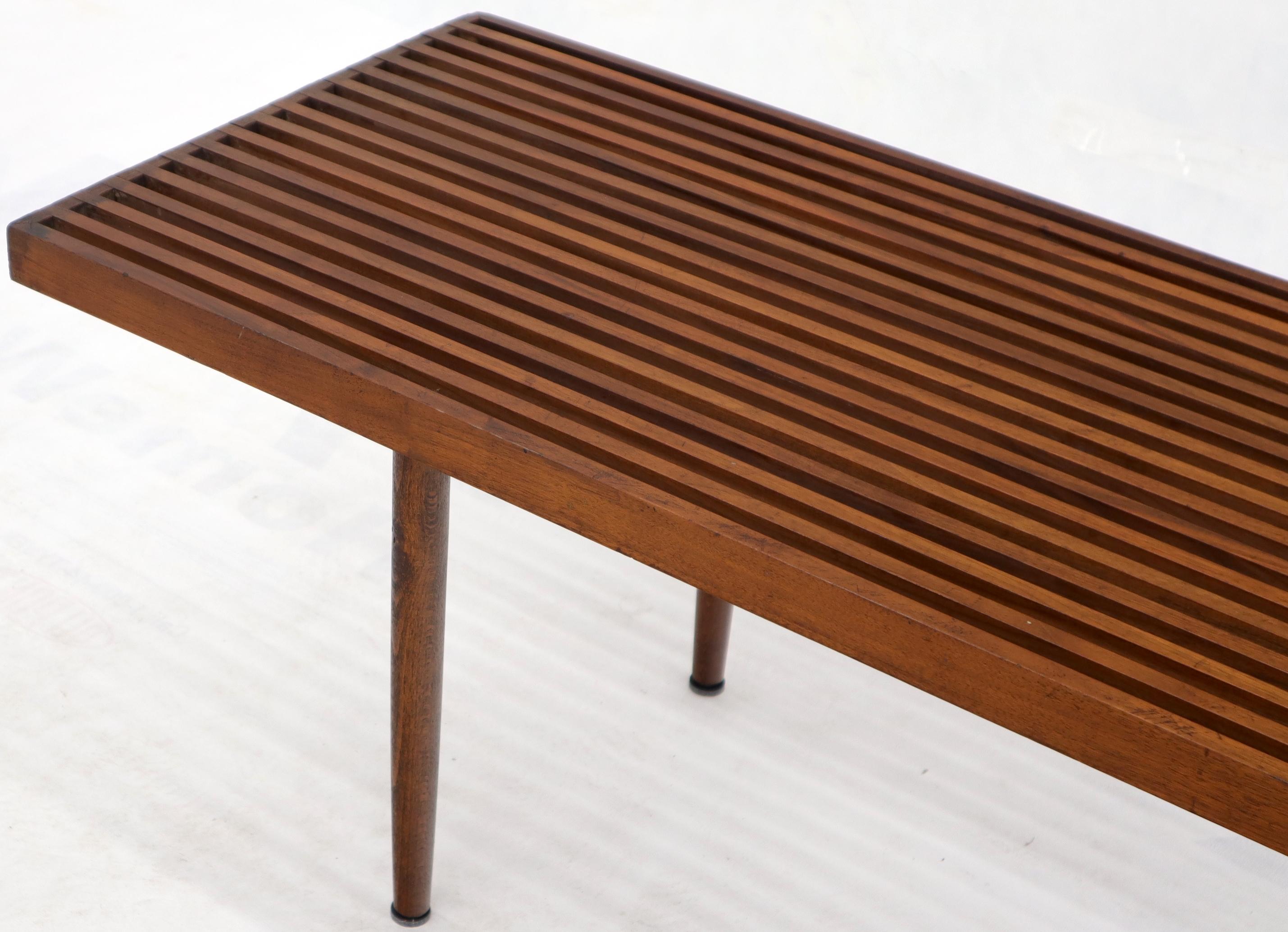 Pair of Mel Smilow Solid Walnut Slat Benches or Coffee Tables 2