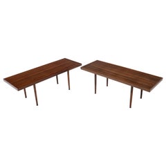 Pair of Mel Smilow Solid Walnut Slat Benches or Coffee Tables