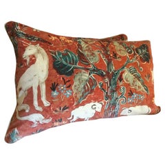 Paire d
oreillers en duvet Melissa White Zoffany Arden Red