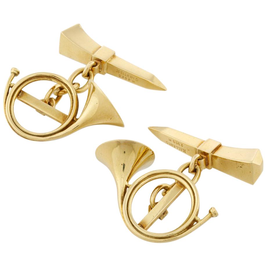 Pair of Mellerio Nail and Horn Cufflinks For Sale