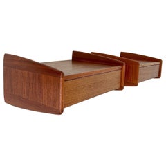 Pair of Melvin Mikkelsen Floating Nightstands Teak Denmark 1960s