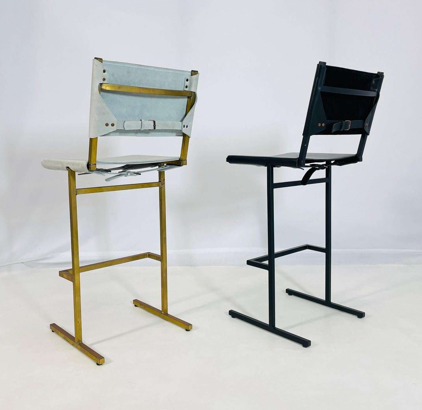 Pair of Memento Counter Stools by Jesse Sanderson for Wdstck In Good Condition For Sale In Los Angeles, CA