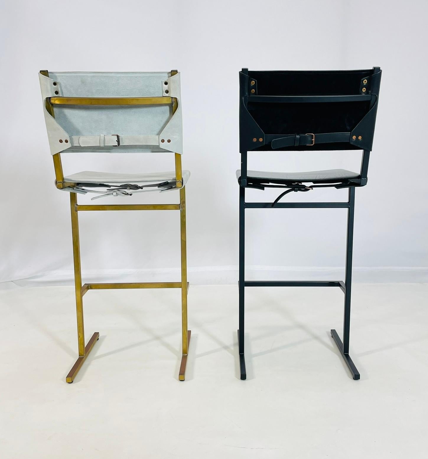 Contemporary Pair of Memento Counter Stools by Jesse Sanderson for Wdstck For Sale