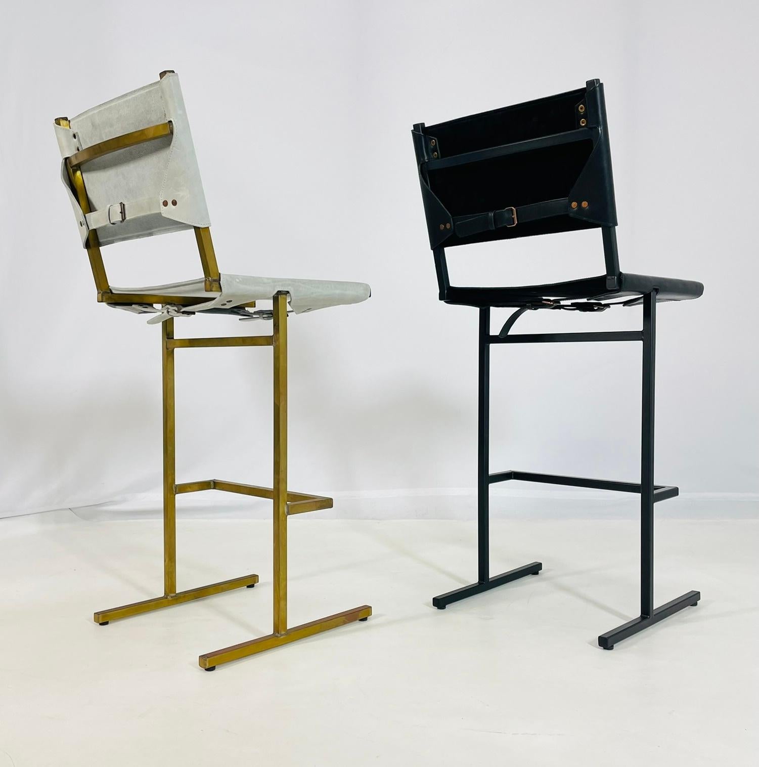 Metal Pair of Memento Counter Stools by Jesse Sanderson for Wdstck For Sale