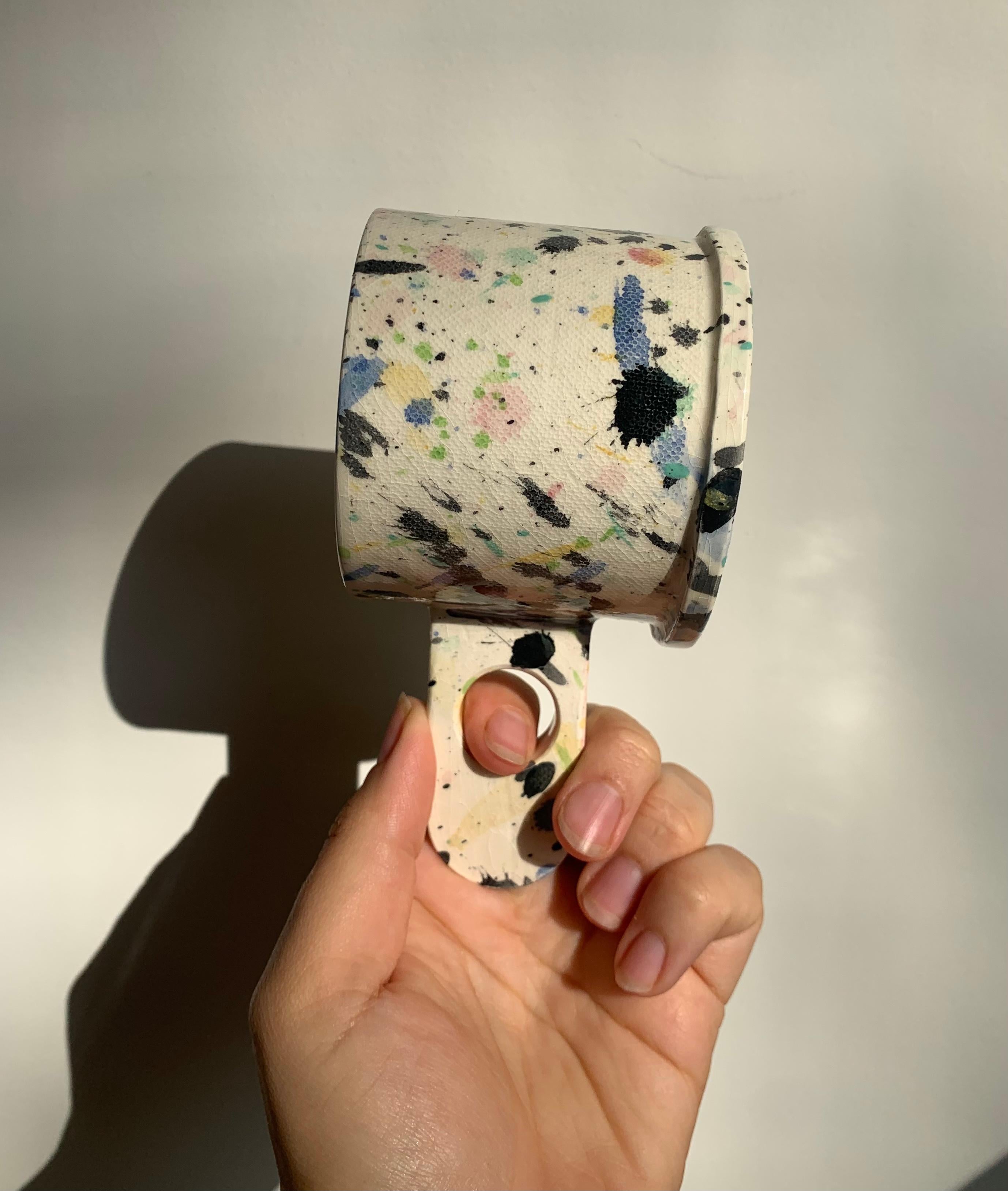 Peter Shire Pair of Memphis Milano Ceramic Splatter Mugs, 2012 6