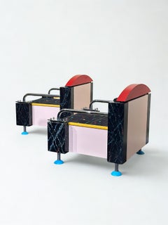Pair of Memphis Style Lounge Chairs