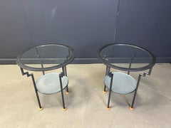 Paar Beistelltische im Memphis-Stil, 1980er Jahre