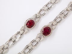 Pair of Men's Rubelite Tourmaline and Diamond Bracelets