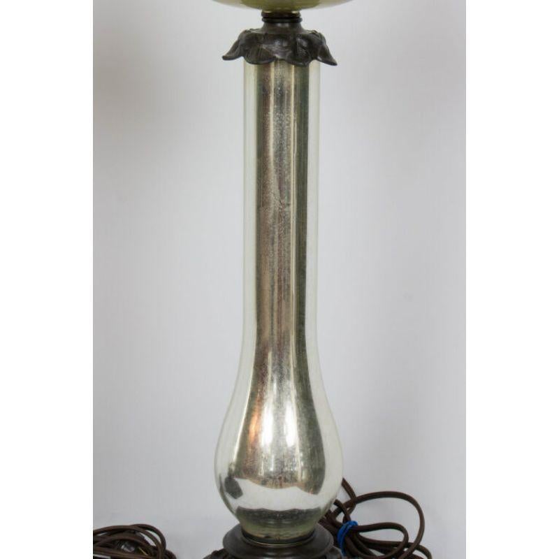Pair of Mercury Glass Banquet Lamps In Excellent Condition For Sale In Canton, MA