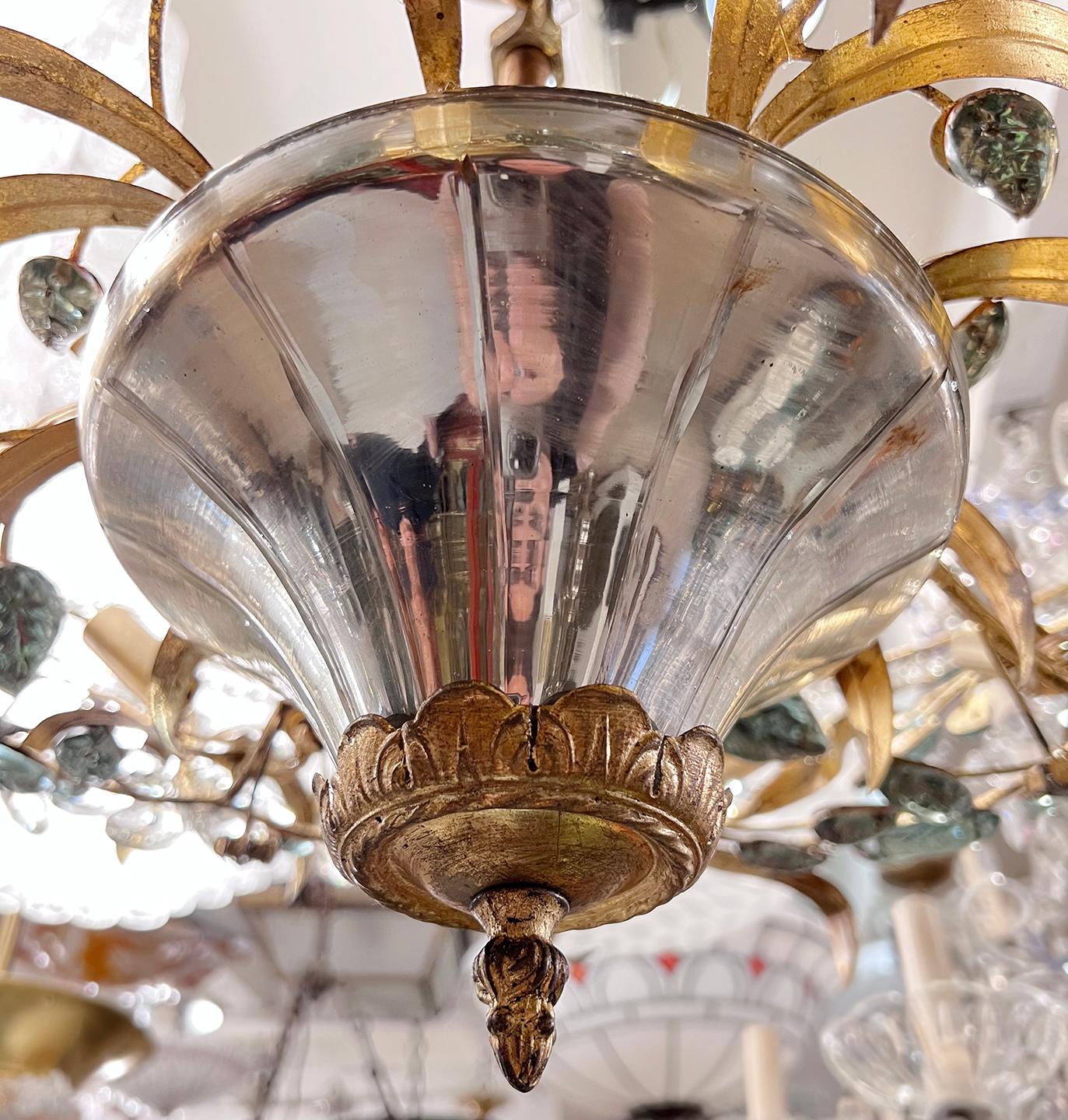 Pair of Mercury Glass & Gilt Metal Light Fixtures, Sold Individually In Good Condition For Sale In New York, NY