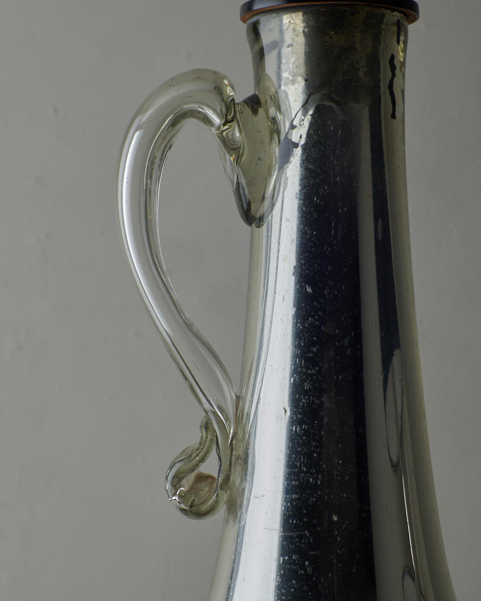 Paire de lampes en verre mercuré Bon état - En vente à Los Angeles, CA