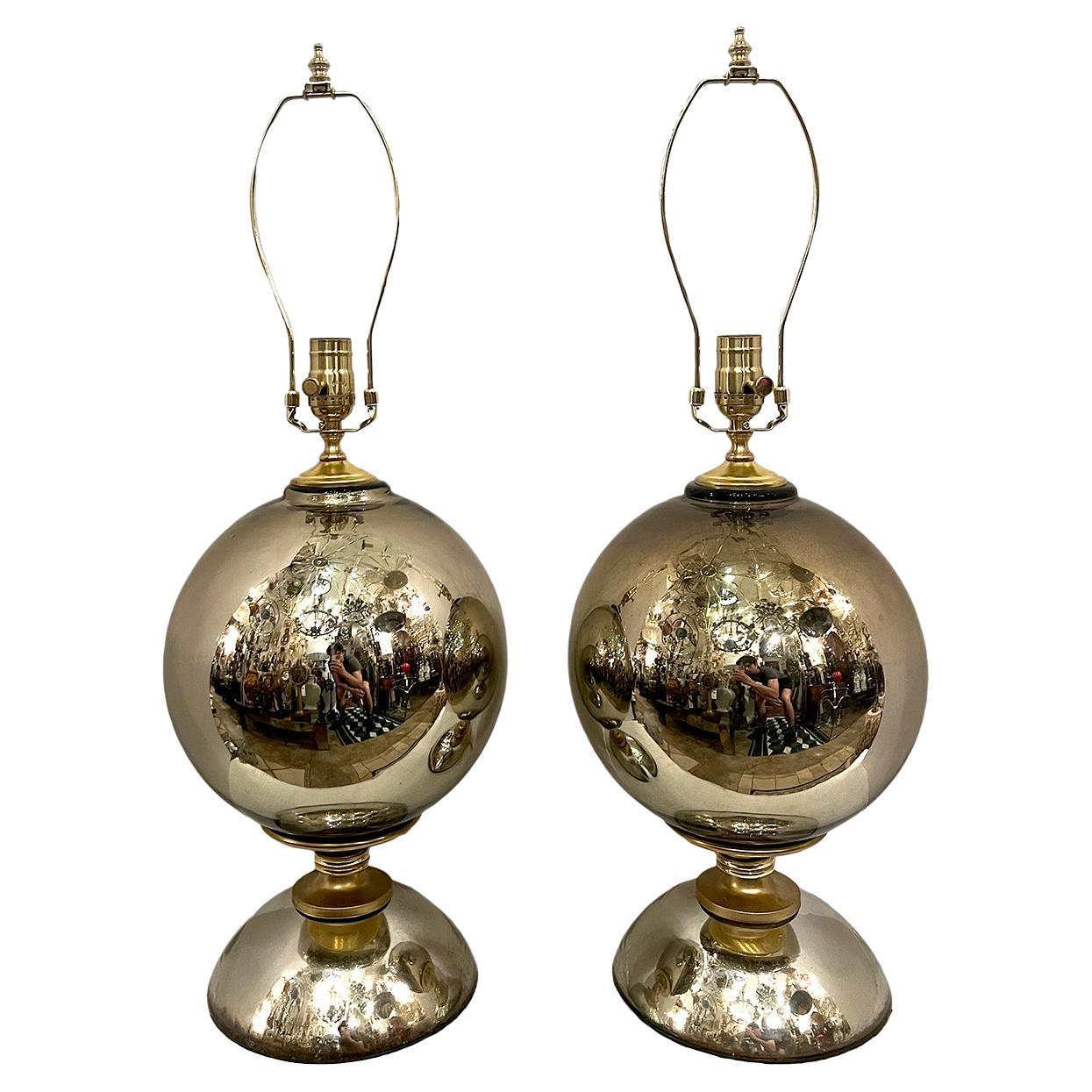 Pair of Mercury Glass Lamps
