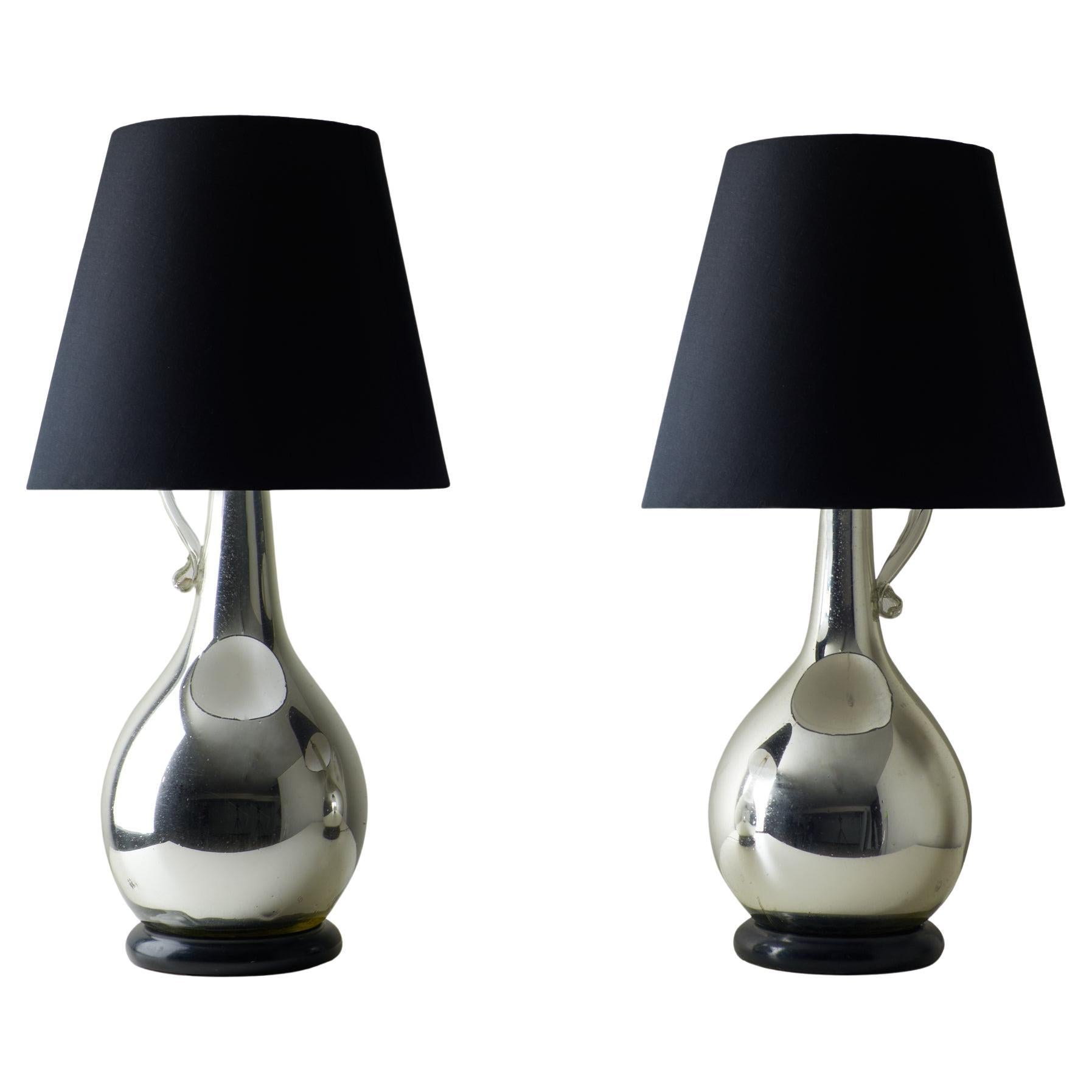 Coppia di lampade in vetro di mercurio