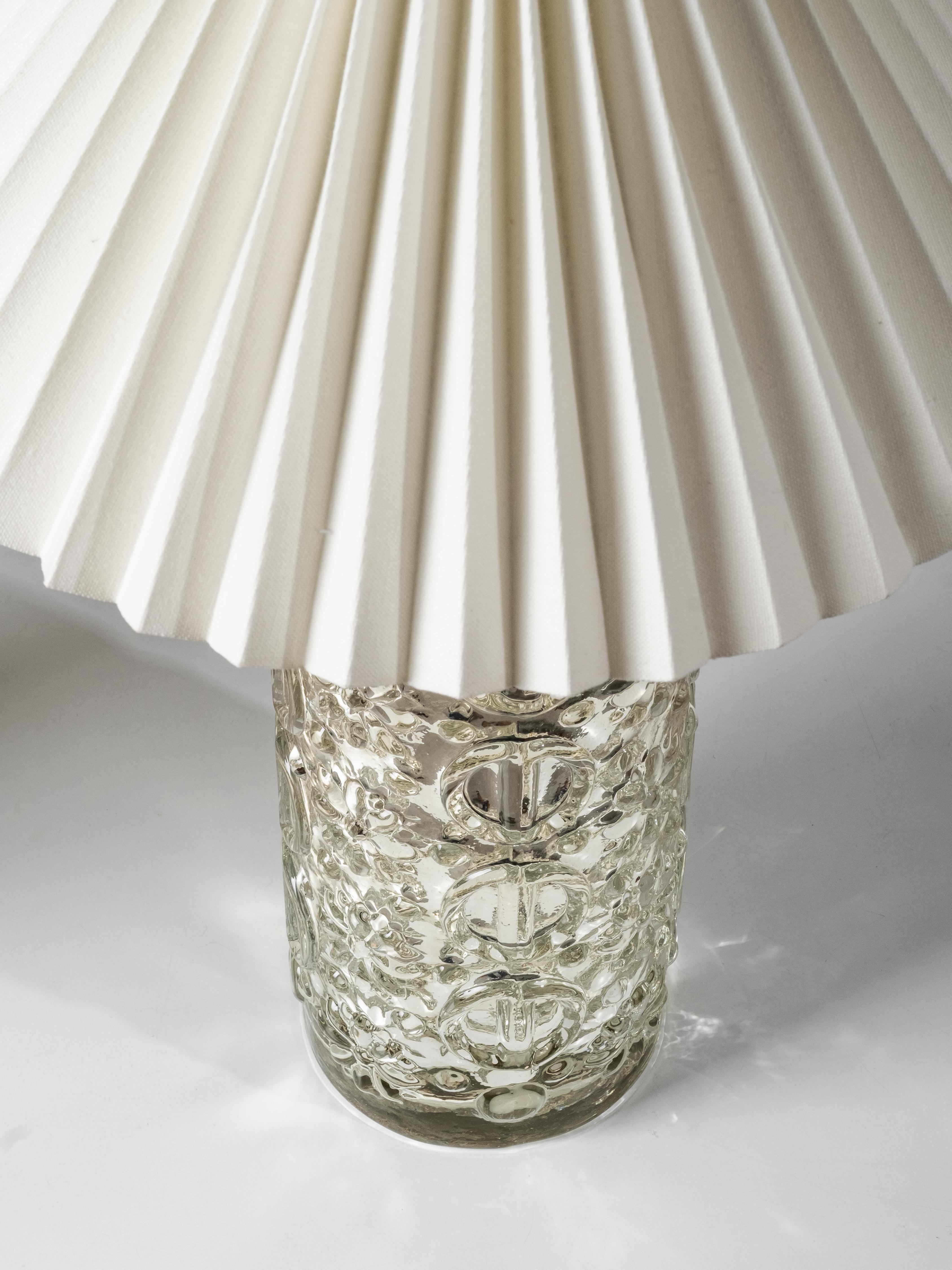 Pair of Mercury Glass Table Lamps by Gustav Leek for Orrefors, Sweden, 1960s In Good Condition For Sale In Karis, Nyland
