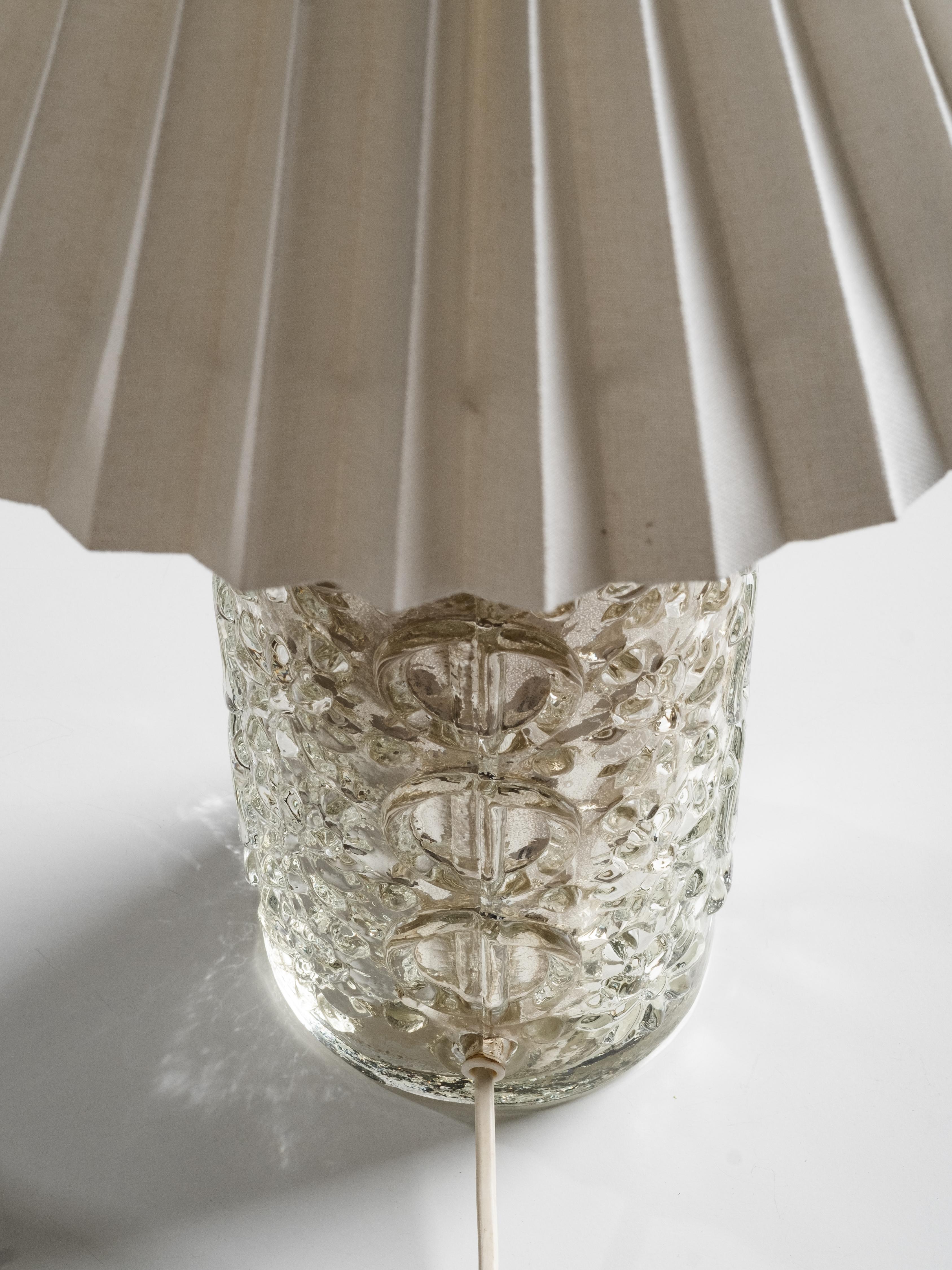 Pair of Mercury Glass Table Lamps by Gustav Leek for Orrefors, Sweden, 1960s For Sale 1