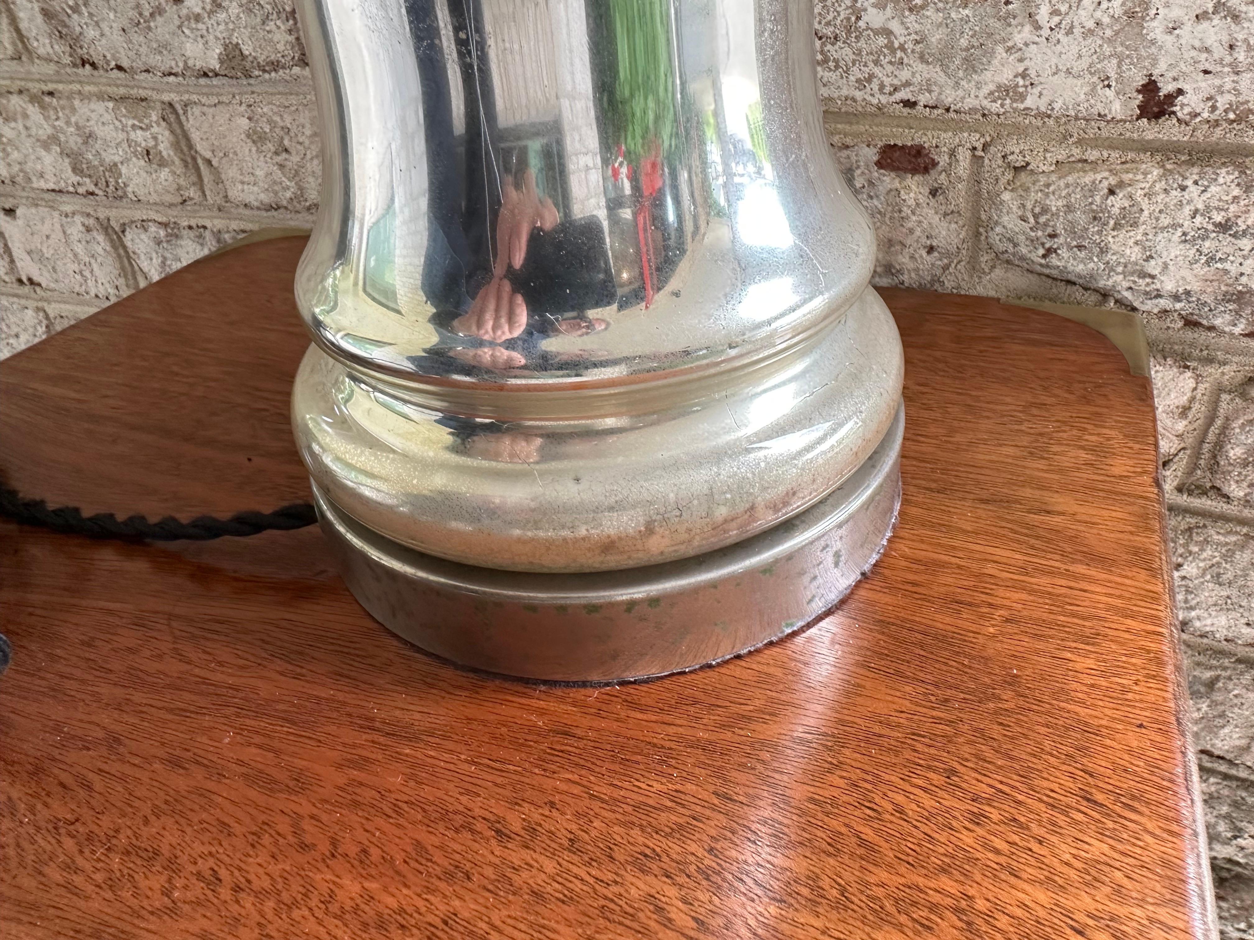 Pair of Mercury Glass Table Lamps In Good Condition For Sale In East Hampton, NY