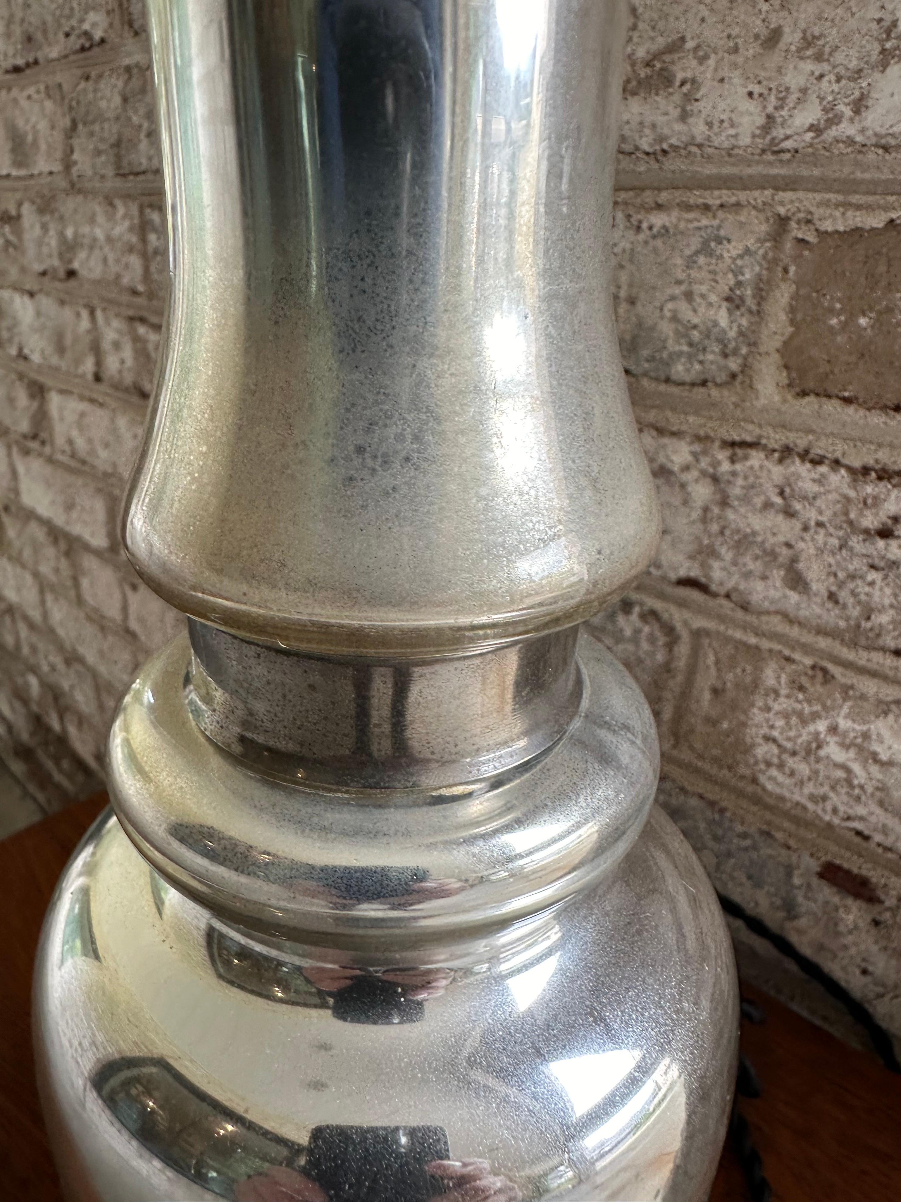 Pair of Mercury Glass Table Lamps For Sale 1