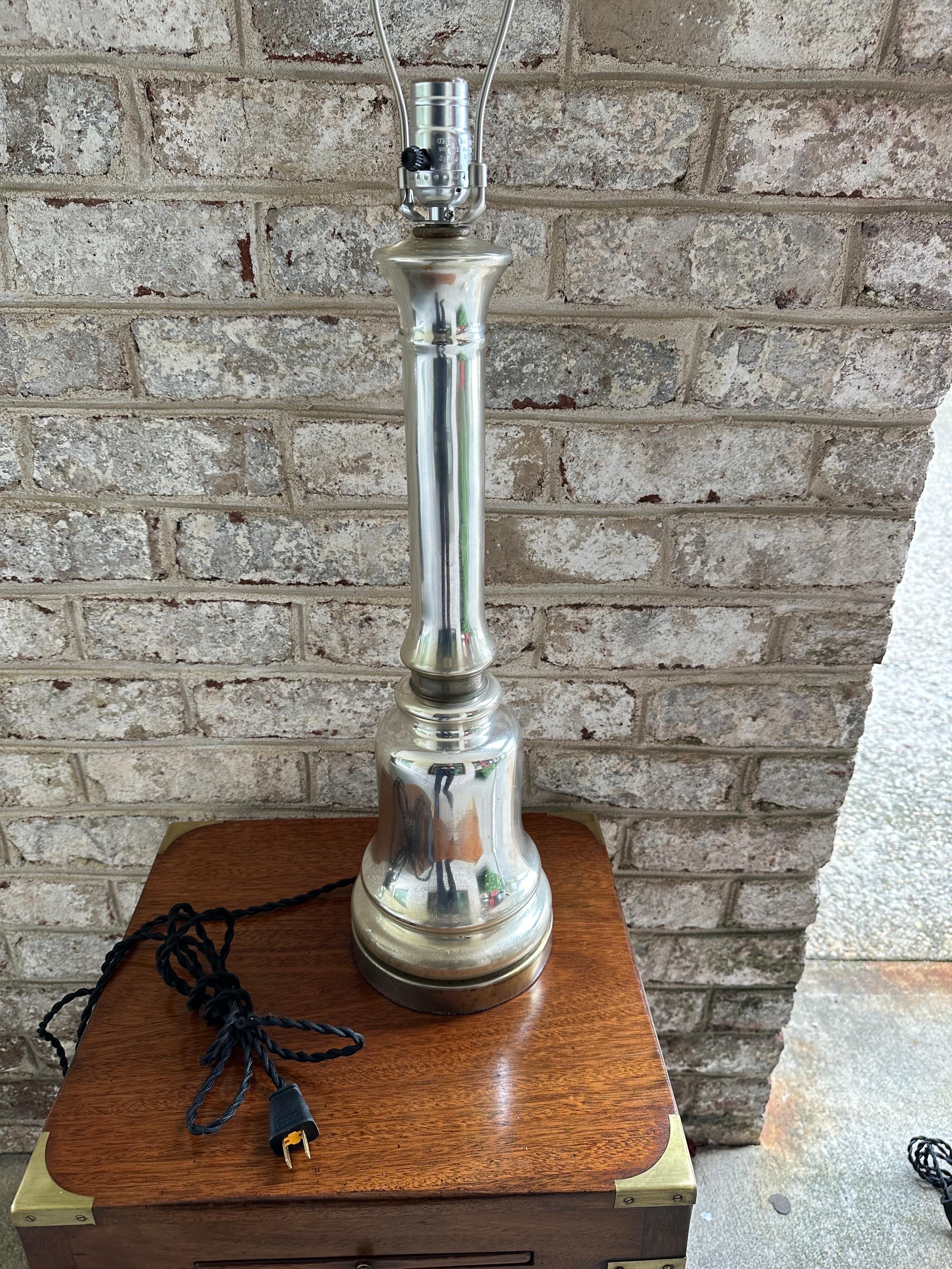 Pair of Mercury Glass Table Lamps For Sale 4
