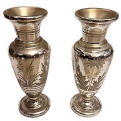 Pair of Mercury Glass Vases