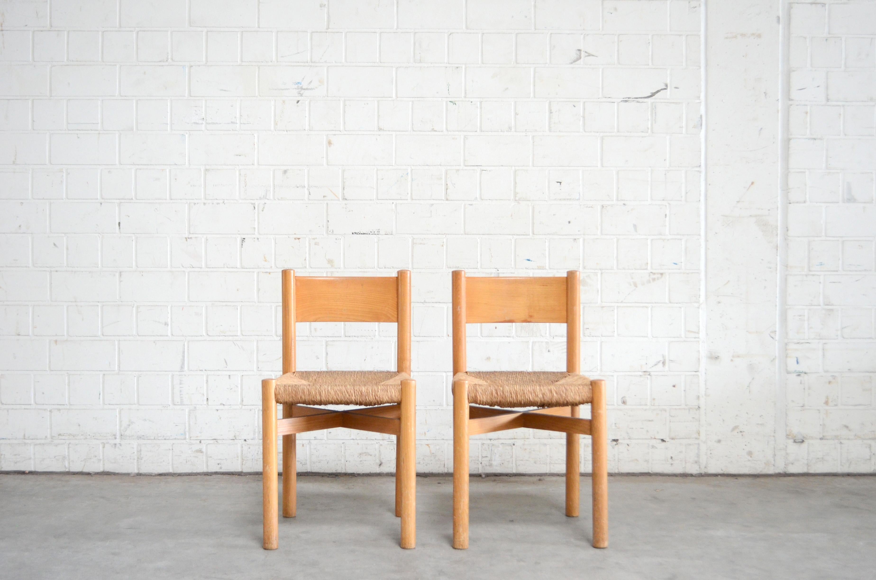 Mid-Century Modern Pair of Meribel Chairs Chair  by Charlotte Perriand, circa 1950