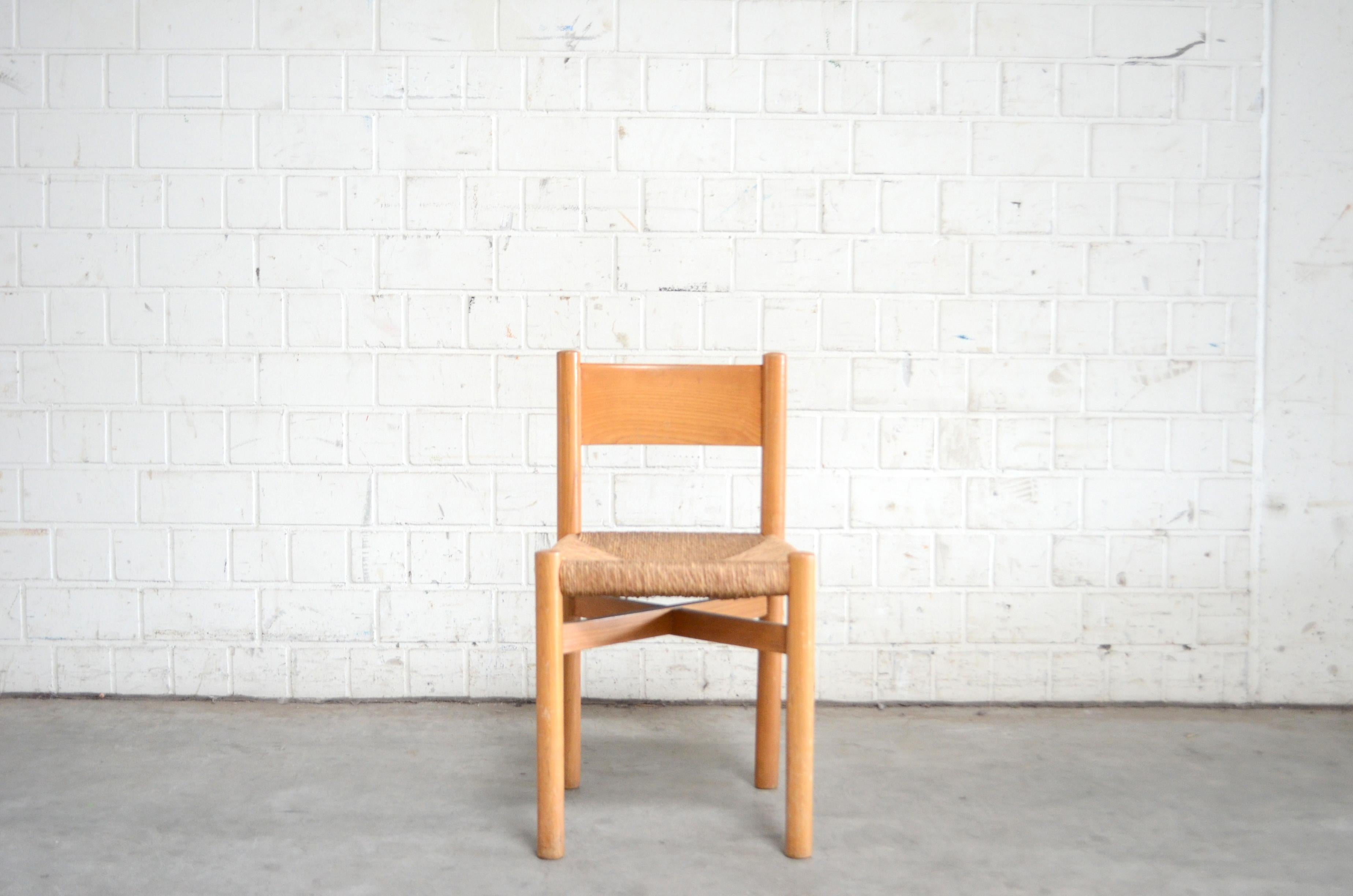 French Pair of Meribel Chairs Chair  by Charlotte Perriand, circa 1950