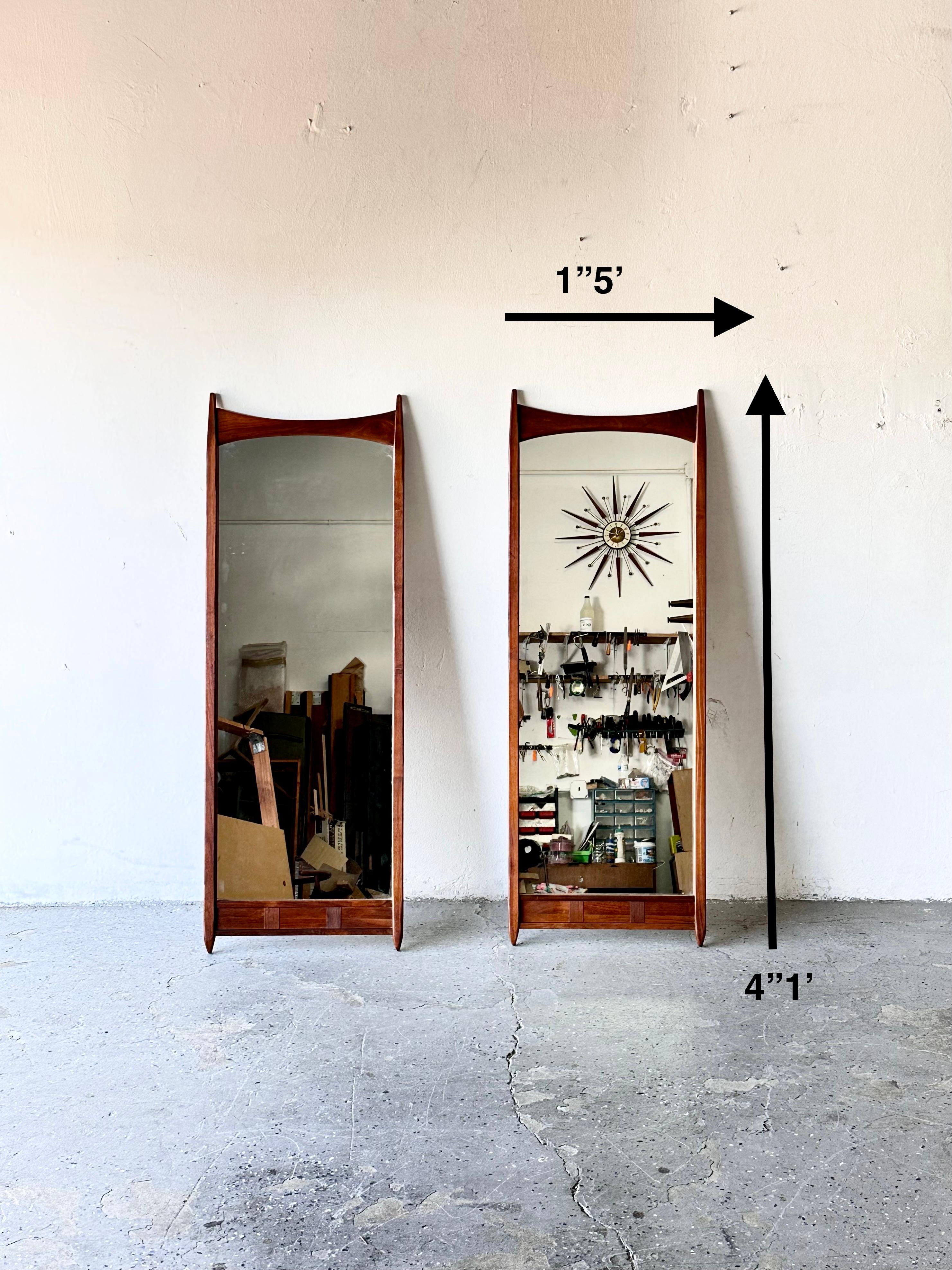 Mid-Century Modern Pair of Merton Gershun for Dillingham Esprit Mid Century Danish Modern Mirrors