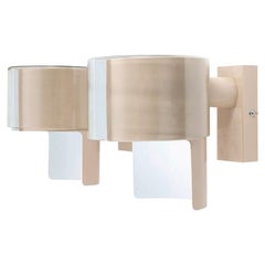 Paire de lampes murales en métal et verre de Bruno Herbst, Suède, 1970