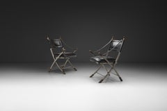 Pair of Metal and Leatherette Armchairs, Europe ca 1960s