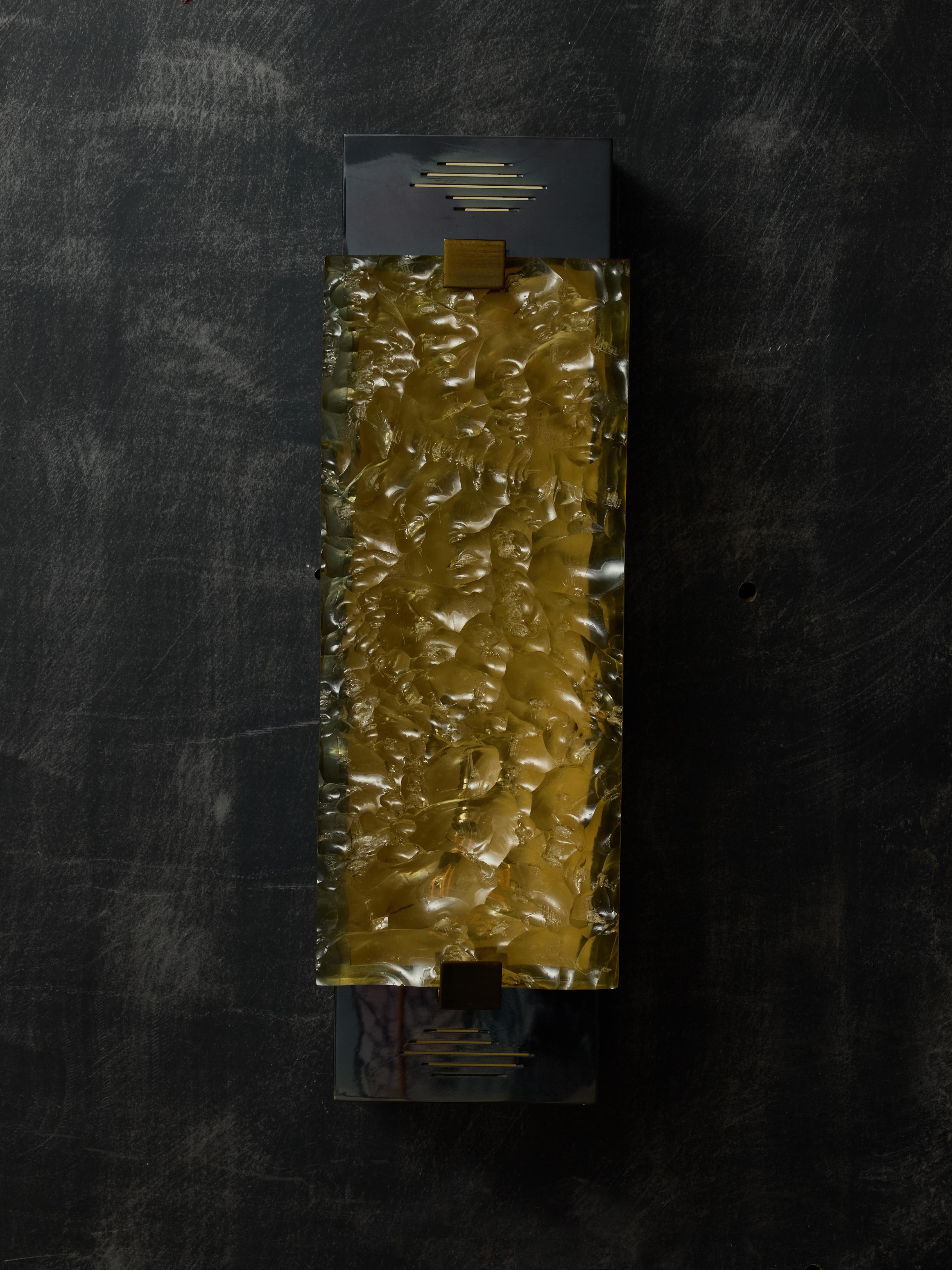 Mid-Century Modern Pair of Metal and Resin Wall Sconces by Serge Mouille