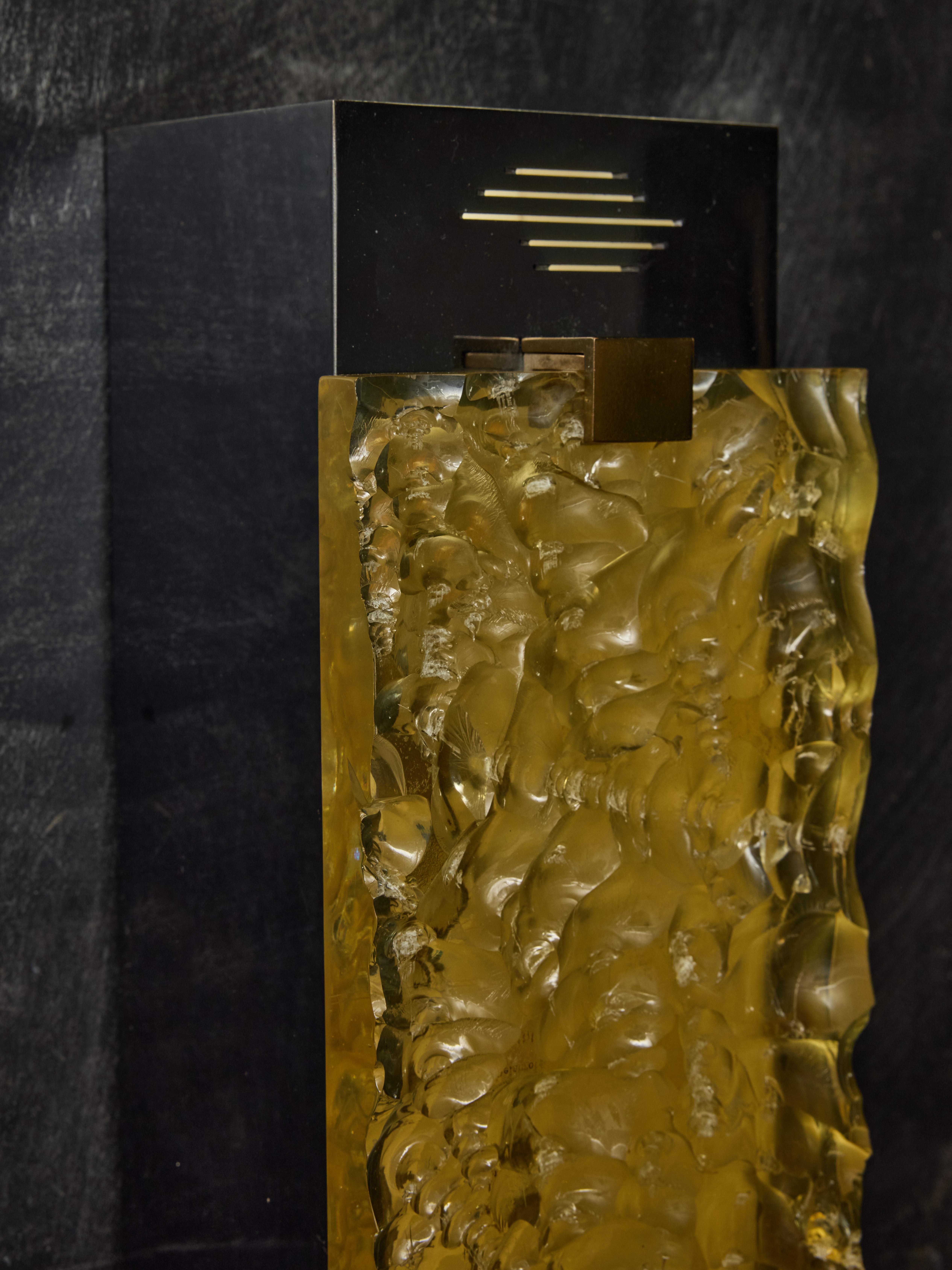 Mid-20th Century Pair of Metal and Resin Wall Sconces by Serge Mouille