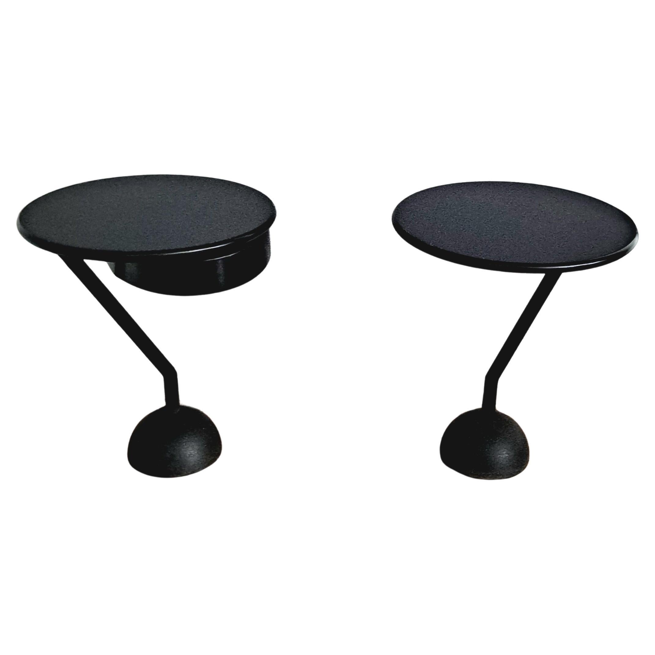 Pair of Metal and Wood Side Tables by Gimo Fero