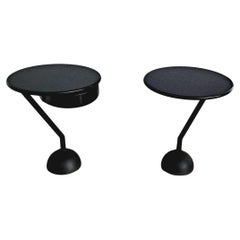Vintage Pair of Metal and Wood Side Tables by Gimo Fero