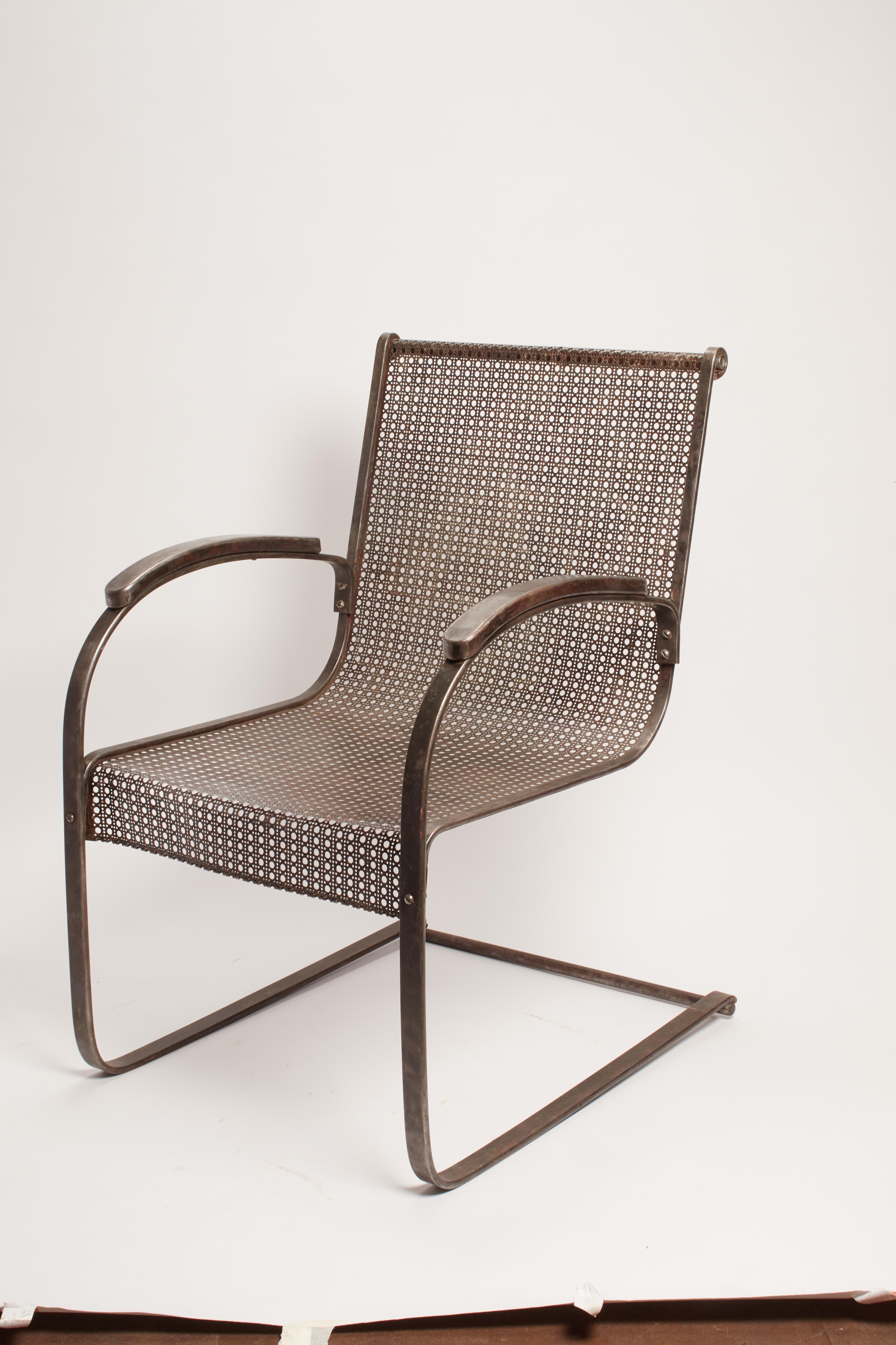 American Pair of Metal Armchair, USA 1930 For Sale