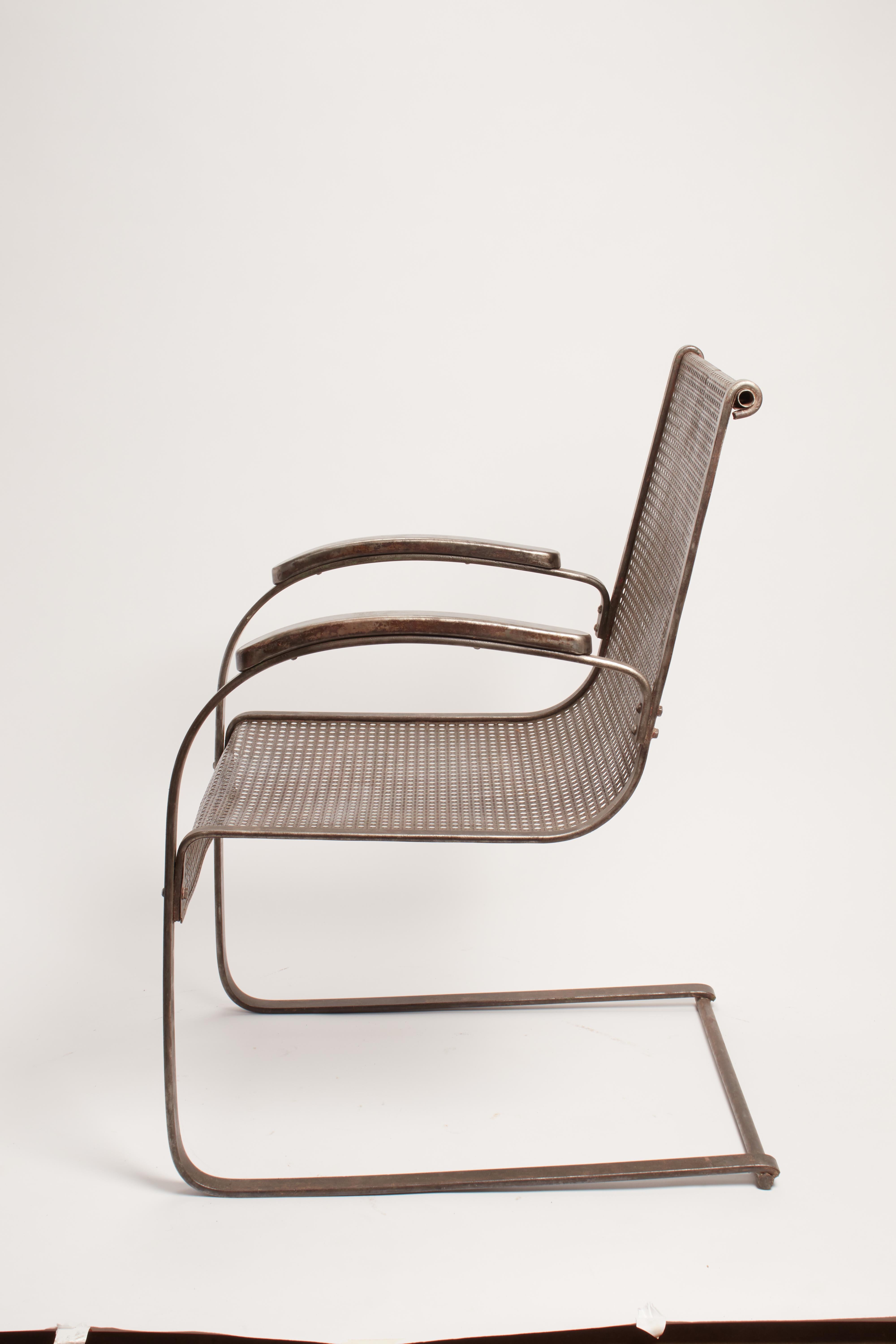Pair of Metal Armchair, USA 1930 In Good Condition For Sale In Milan, IT