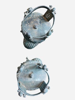 Pair Of Metal Asian Men Busts